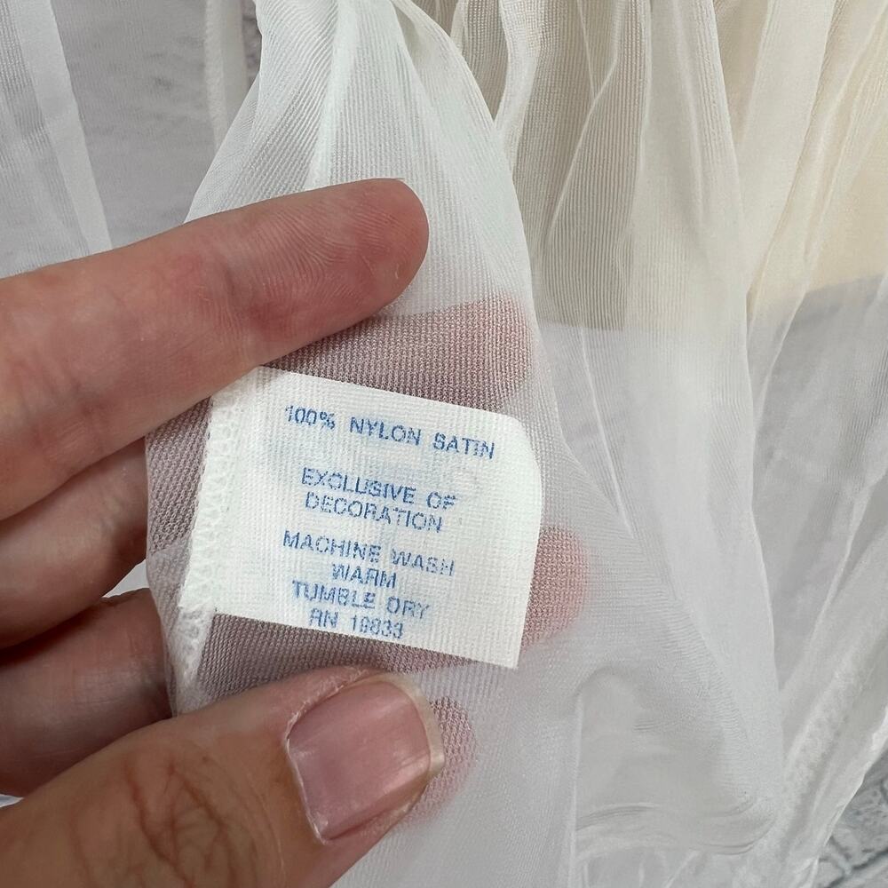 Vintage Nancy King Sheer Nylon Peignoir Robe White Bridal Size M New Satin Lace - Picture 5 of 8